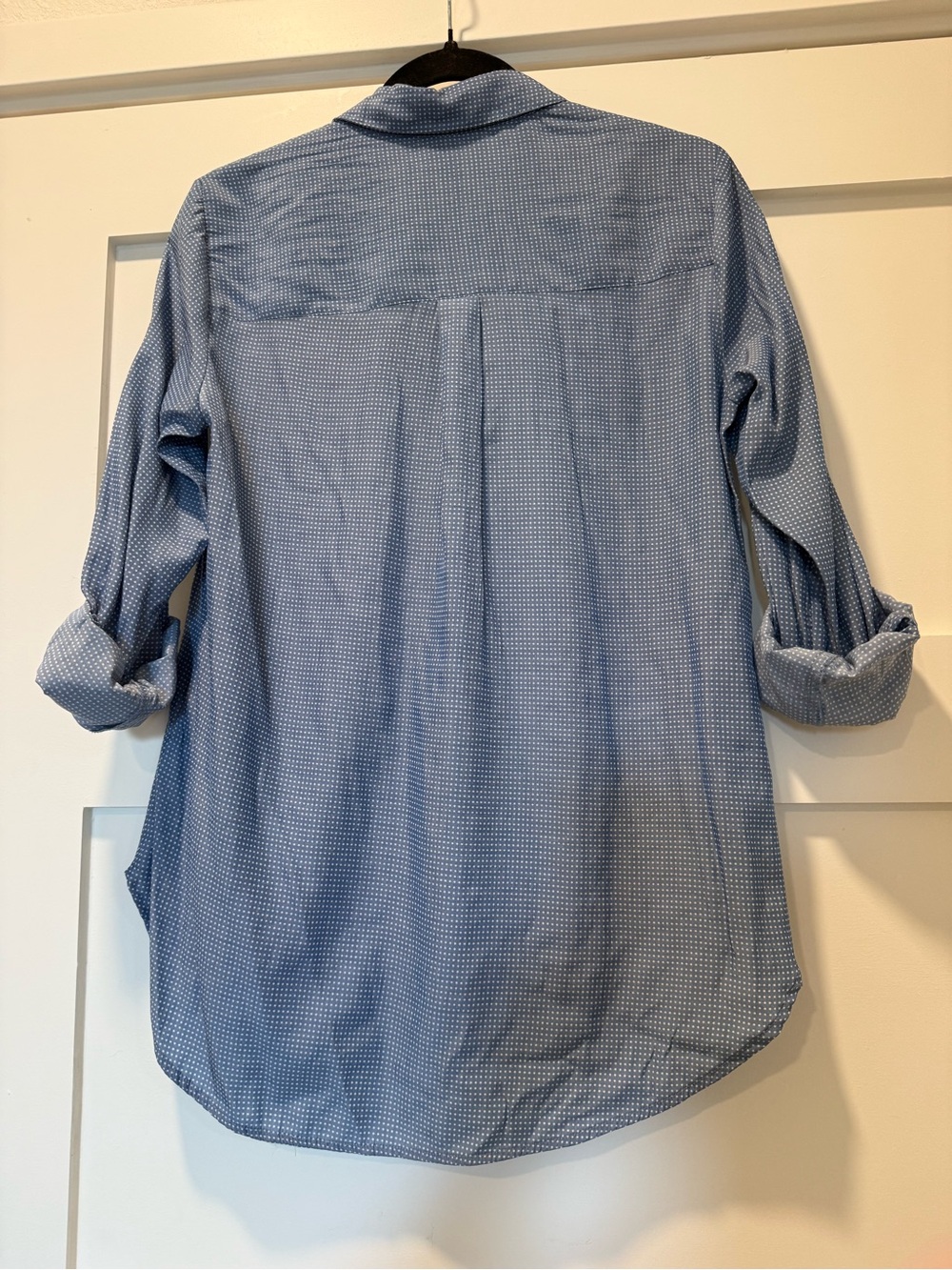 Express Men's Pale Blue Micro-Print Button-Down Shirt - Picture 2 of 2